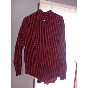 Men's Chaps Dress Shirt Plaid Large